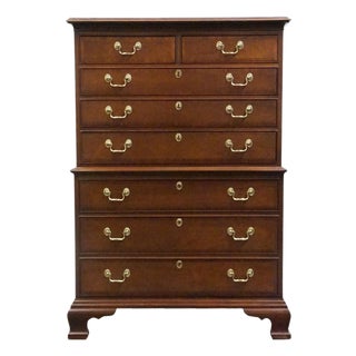Councill Craftsman Banded Mahogany Traditional Style 38" Chest on Chest For Sale