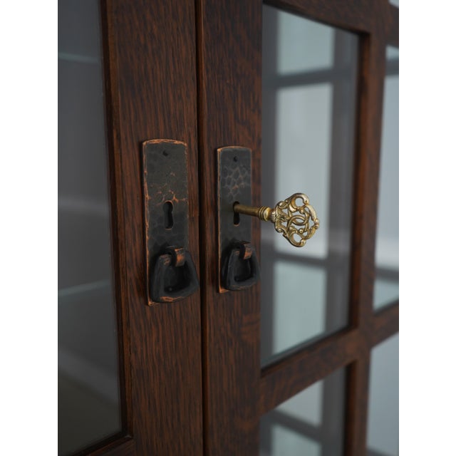 Wood Stickley Mission Oak Arts & Crafts Bookcase For Sale - Image 7 of 17