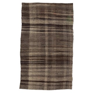 Vintage Turkish Tan Kilim Rug-5'10x10'4" For Sale