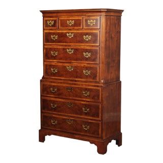 Hendredon 'Aston Court' Banded Burlwood High Chest For Sale