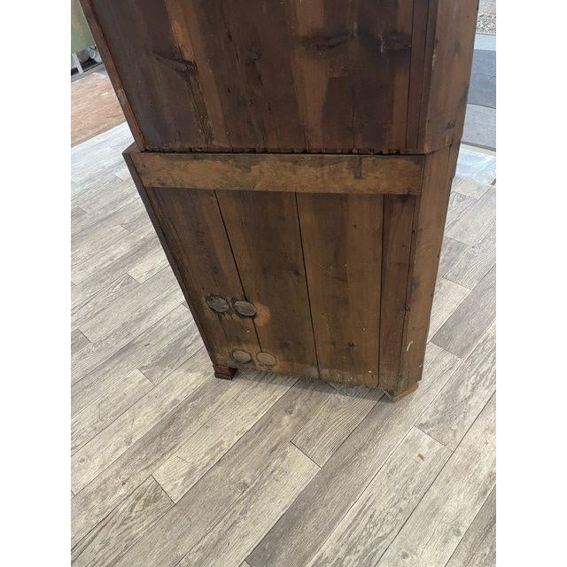 Wood Antigue Biedermeier Corner Cabinet in Walnut Veneer, 1860s For Sale - Image 7 of 18