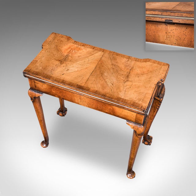 Brown Antique Fold Over Bridge Table, English, Walnut, Game, Card, Georgian, c.1780 For Sale - Image 8 of 12