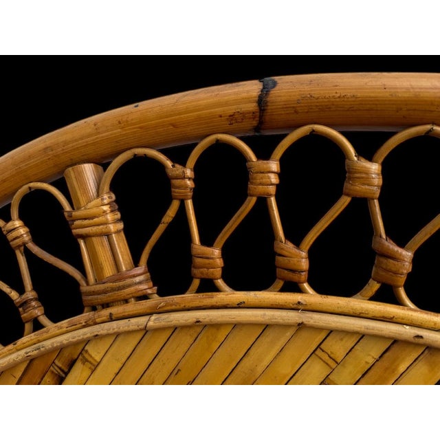 Wood Vintage Italian Rattan Headboard, 1960 For Sale - Image 7 of 11