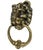 Antique English Brass Lion Head Door Knocker For Sale - Image 4 of 11