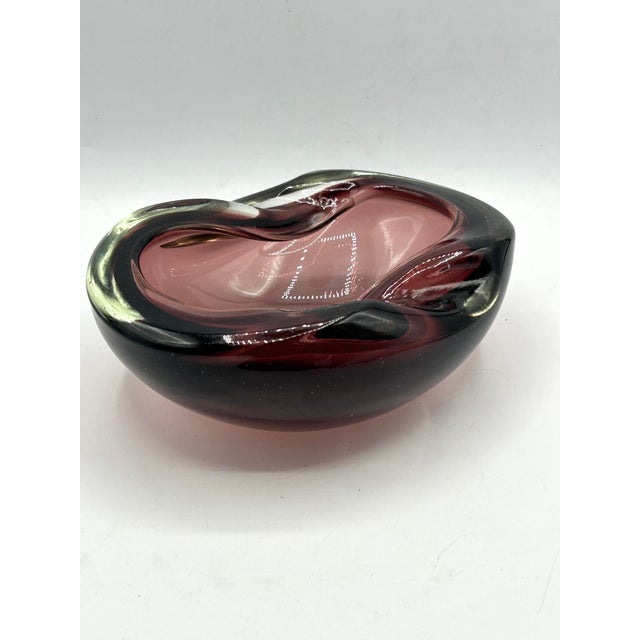 MCM Murano Sommerso Glass Geode Catchall For Sale - Image 10 of 14