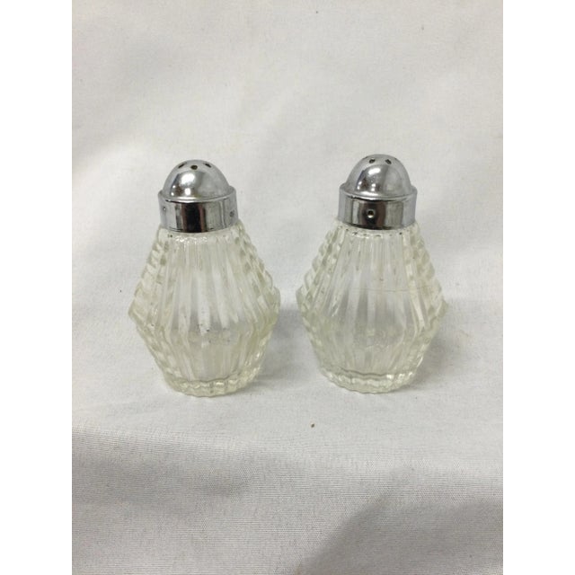 Mid 20th Century Vintage Mid Century Modern Glass Salt and Pepper Shakers For Sale - Image 5 of 7