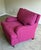 Hollywood Regency Late 20th Century Baker Furniture Fuchsia Lounge Chair & Ottoman For Sale - Image 3 of 12