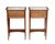 Pair of French Nightstands or Bedside Tables of Mahogany With Inset Marble Tops For Sale - Image 4 of 12