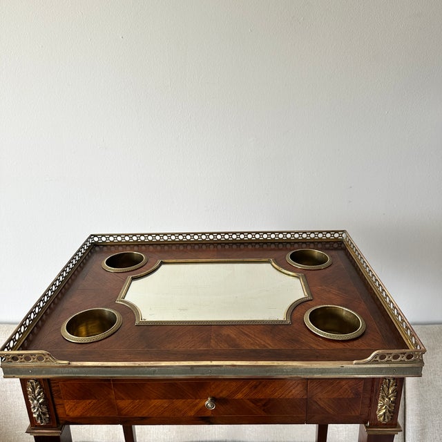 Boin-Taburet Antique 1890's Boin-Taburet Louis XVI Marquetry Salon Table Napoleon III France For Sale - Image 4 of 17