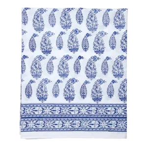 Malabar Multi-Paisley Full Deep Blue Flat Sheet