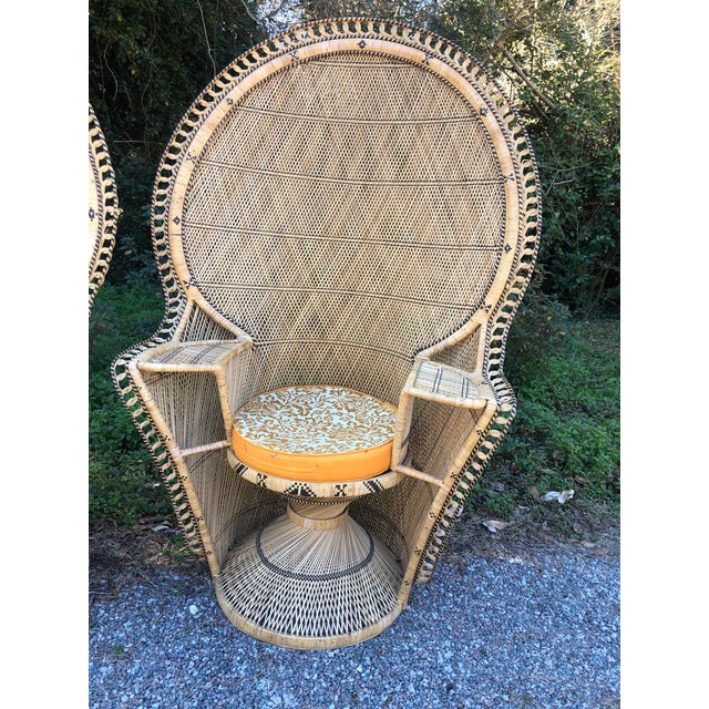 Spectacular very LARGE very sturdy Peacock Chairs. To find one like this is amazing. Two phenomenal. Entire chair is...