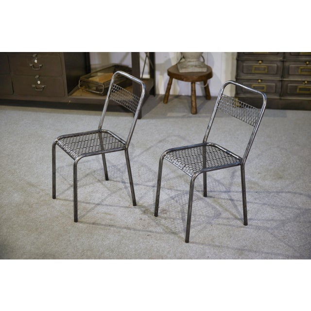 Metal Chairs by René Malaval, 1950s, Set of 2 For Sale - Image 7 of 12