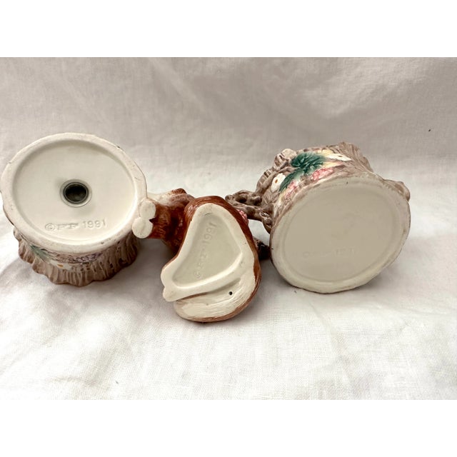 Farmhouse Fitz and Floyd Fox Cream/Sugar & Salt/Pepper Set For Sale - Image 3 of 7