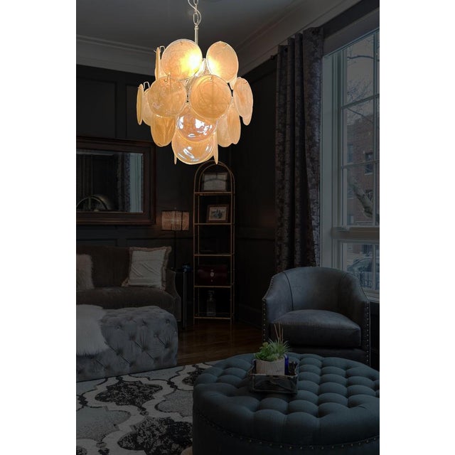 Vintage Italian Murano Chandelier with 24 Gold Disks, 1990s For Sale - Image 6 of 13