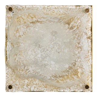 Murano Ice Glass Wall Lamp with Brass Backplate, Italy, 1970s For Sale