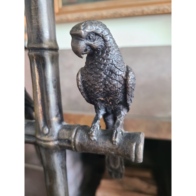Vintage Bronze Table Lamp With Two Parrots For Sale - Image 14 of 17