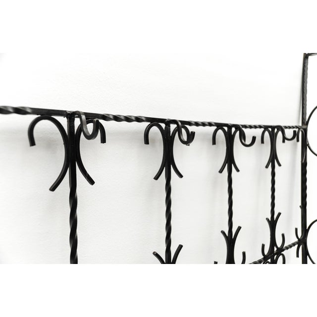 Large Geometric Hand-Forged Wrought Iron Wall Wardrobe, France, 1960s For Sale - Image 10 of 14