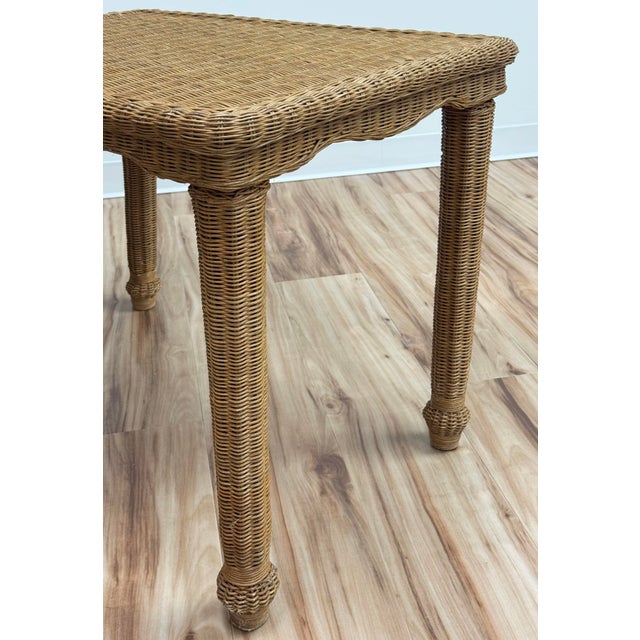 Vintage Woven Wicker Side Table For Sale - Image 9 of 9