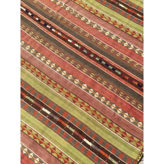 Vintage Striped Turkish Kilim Rug - 75.5" X 77" For Sale - Image 9 of 11