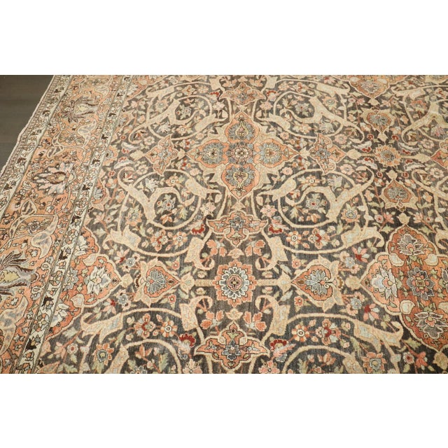 Brown Antique Zabihi Collection Persian Large Brown Joshegan Rug For Sale - Image 8 of 12