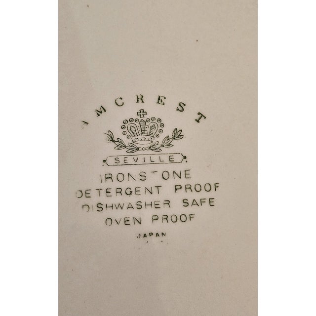 1960s Vintage 1960s Seville by Amcrest Ironstone Turquoise Green Chop Plate Platter Japan For Sale - Image 5 of 7