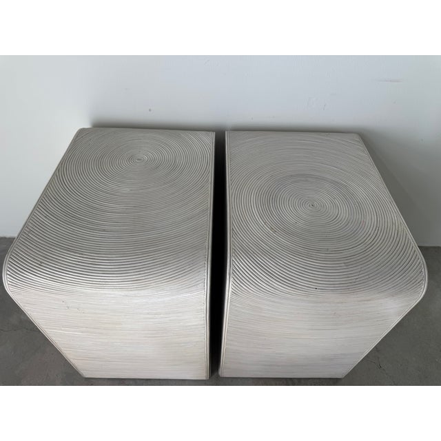 Cream 1970s Vintage Gabriella Crespi Style Pencil Reed Nightstands – Pair For Sale - Image 8 of 17