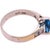 Metal 18 Karat White Gold Blue Topaz Center With Diamond Accents Ring 0.72 TDW, Size 6.5 For Sale - Image 7 of 8