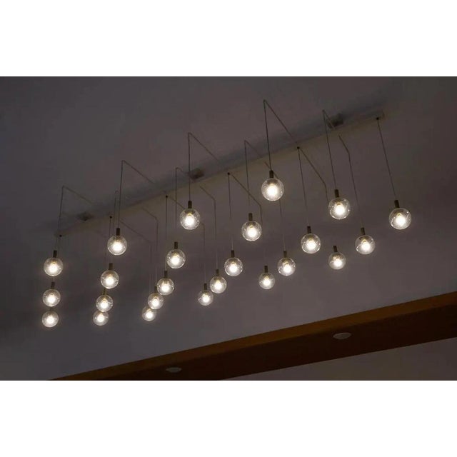 Mid-Century Modern Chandelier in Metal and Patinated Brass, 1950s For Sale - Image 14 of 15