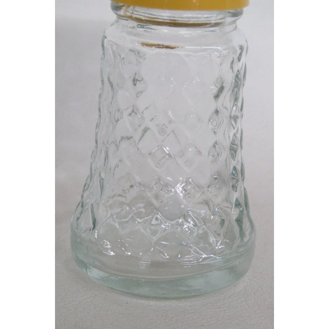 Glass Mid 20th Century Daniells Mid Century Modern Yellow Flip Top Glass Salt and Pepper Shaker Pair For Sale - Image 7 of 14
