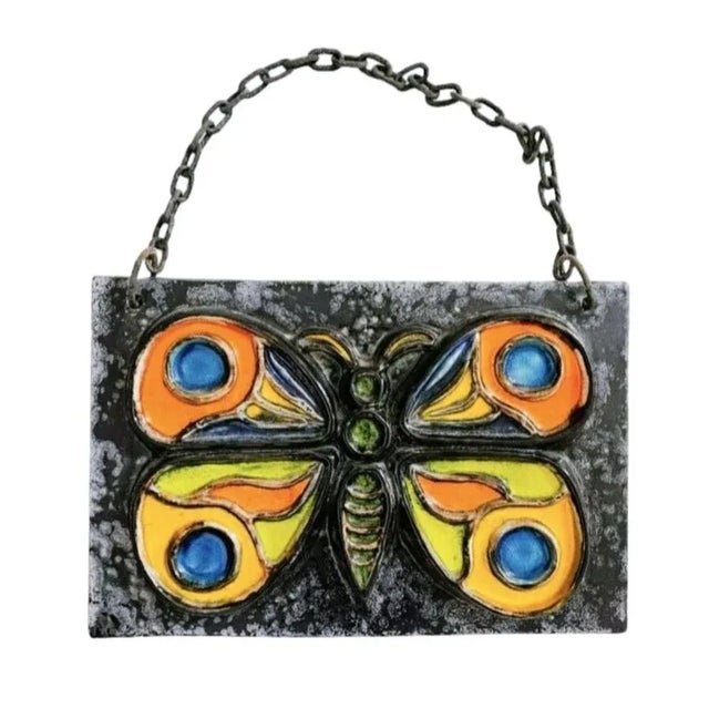 Mid-Century Modern West German Fat Lava Pottery Wall Tile, 1970s For Sale - Image 3 of 5