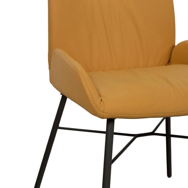 S1000 Dining Chairs in Yellow Leather, Set of 4 For Sale - Image 6 of 14