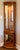 Vintage-Style Tall Oak Curio Display Cabinet W/ Illuminated Glass Shelves, Magnetic Doors & Antique Brass Knobs For Sale - Image 16 of 18
