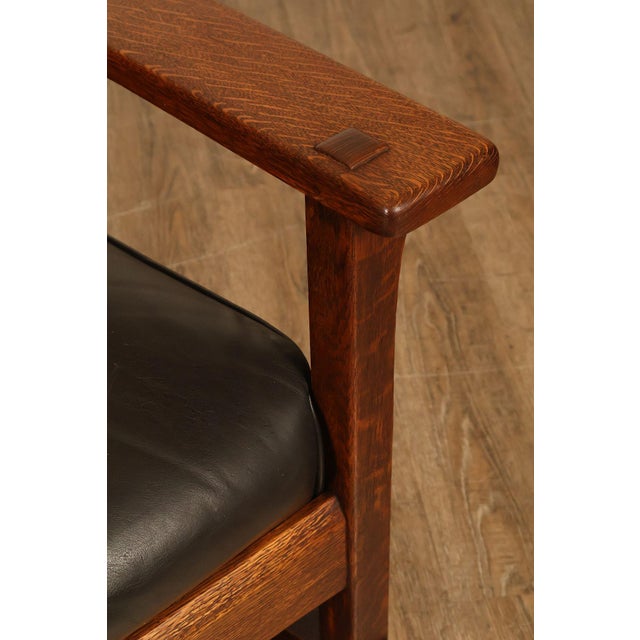 Antique L & J.G. Stickley Mission Oak Rocking Chair For Sale - Image 13 of 18