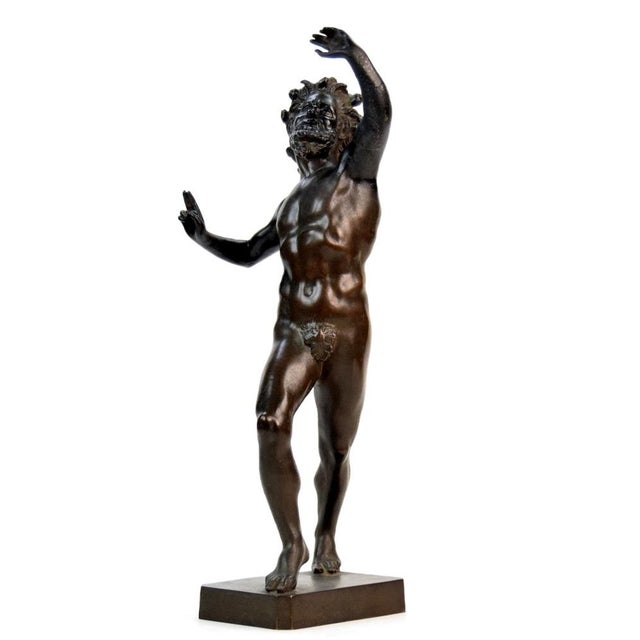 19th Century Grand Tour Bronze Faun after the Pompeii House of the Faun For Sale - Image 6 of 8
