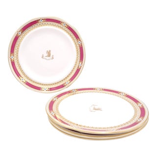 Set of Four Davenport Staffordshire Plates, Circa 1840 For Sale