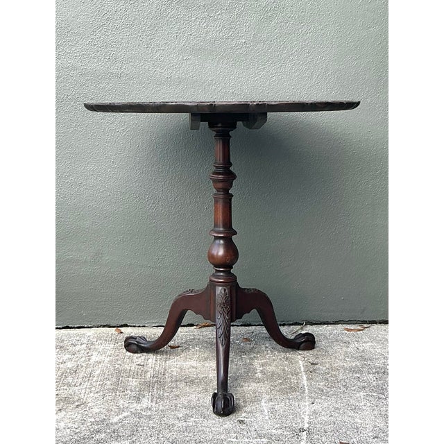 Vintage Hand Painted Pie Crust Side Table For Sale - Image 4 of 12