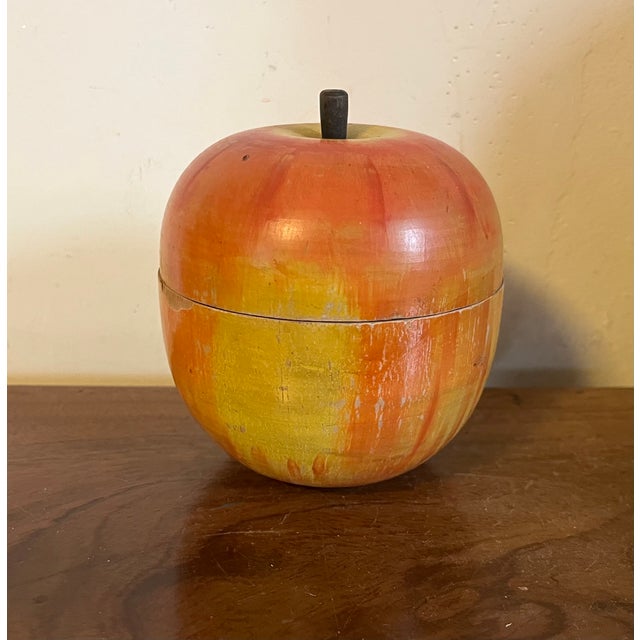 Antique Early 20th Century Paint Decorated Carved Wood Apple Box For Sale - Image 15 of 15