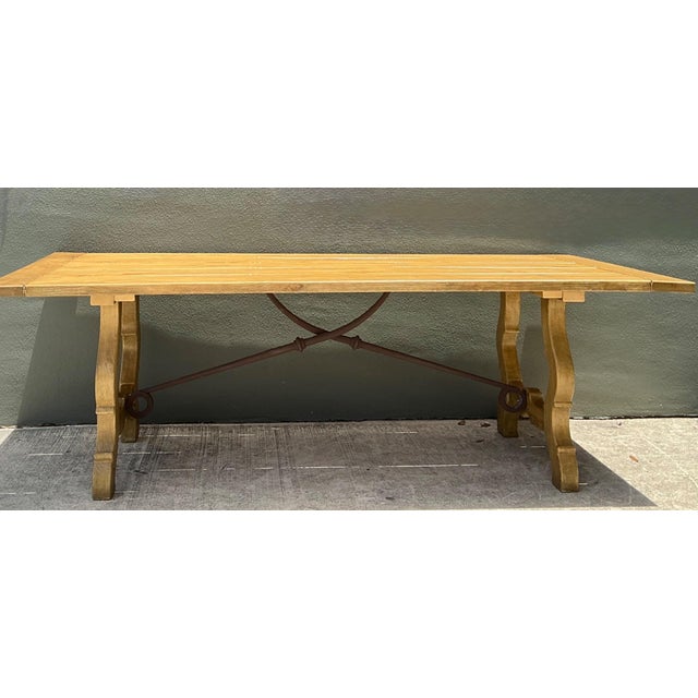 Vintage Wood Lyre Farmhouse Style Table For Sale - Image 18 of 18