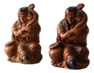 Mid Century Native American Souvenir Figurines Pair