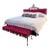 Vintage Hollywood Regency King Bed & Matching Tufted Velvet Bench For Sale