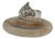 Vintage English Silver and Agate Horse Racing Themed Ashtray, 1957 For Sale