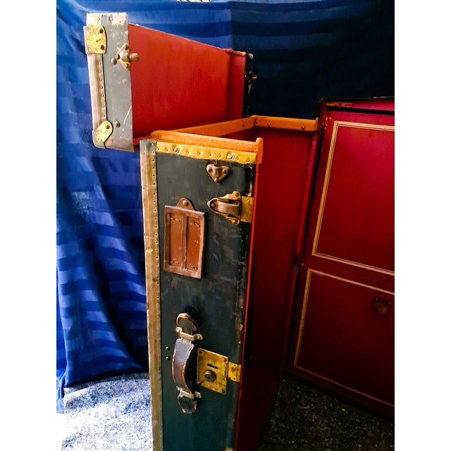 Antique Steamer Trunk Wardrobe, the Netherlands, 1920s For Sale - Image 12 of 18