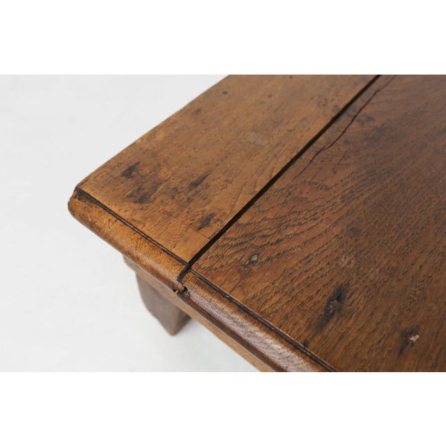 Brown Rustic Low Church Stool in Oak, France, 1900 For Sale - Image 8 of 14