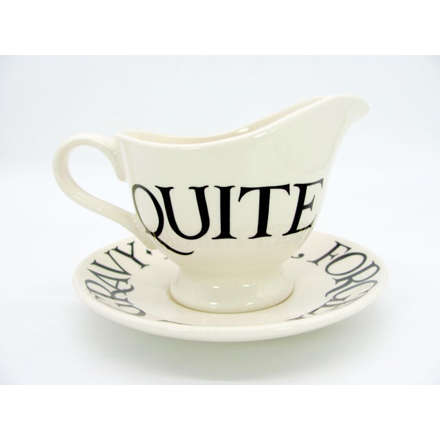 2010 2012 Emma Bridgewater Black Toast & Marmalade Gravy Boat and Underplate - 2 Piece For Sale - Image 4 of 9