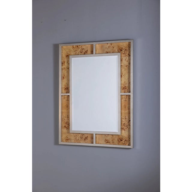 Port 68 Bedford Silver Monarch Burl Mirror For Sale - Image 4 of 5