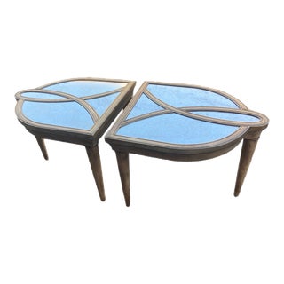 Late 20th Century Hollywood Regency Style 2 Peice Mirrored Coffee Table For Sale