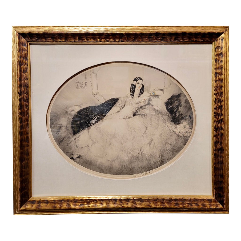 Louis Icart - The Woman With the Black Fan -Original 1931 Etching