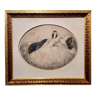 Louis Icart - The Woman With the Black Fan -Original 1931 Etching For Sale