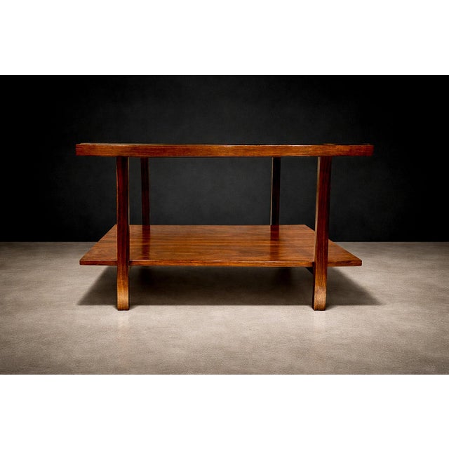Brazilian Modern Rectangular Side Table in Rosewood & Glass, Unknown, 1960s For Sale In New York - Image 6 of 10