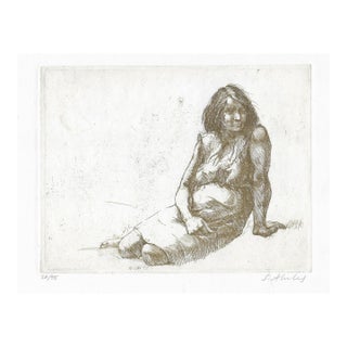 1965 Sigmund Abeles Young Sculptress Etching For Sale